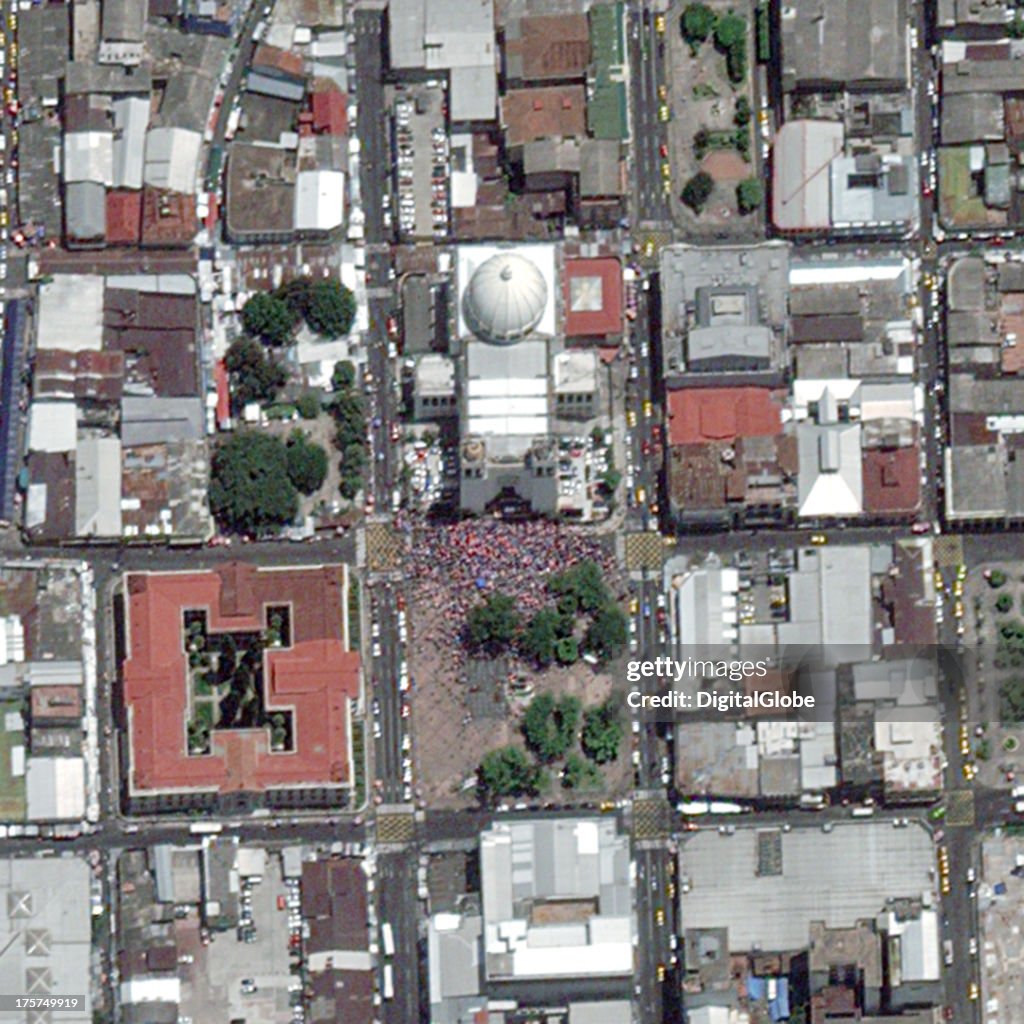 Satellite Image of August festivities in San Salvador