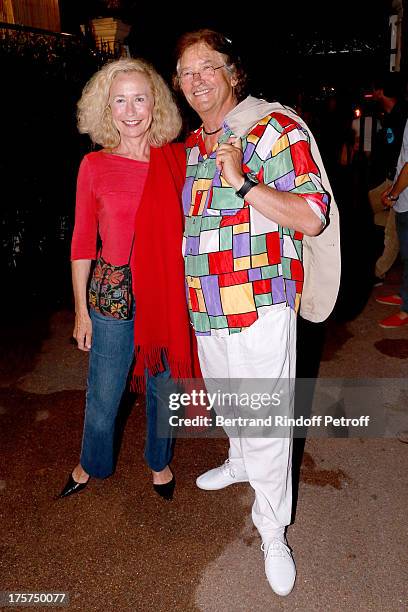 Actress Brigitte Fossey and architect of Verdure Theater of Ramatuelle Serge Mege attend Concert of Juliette Greco at 29th Ramatuelle Festival : Day...