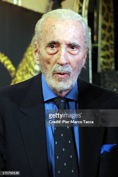 Sir Christopher Lee attends 66th Locarno Film Festival opening ceremony on August 7, 2013 in Locarno, Switzerland.
