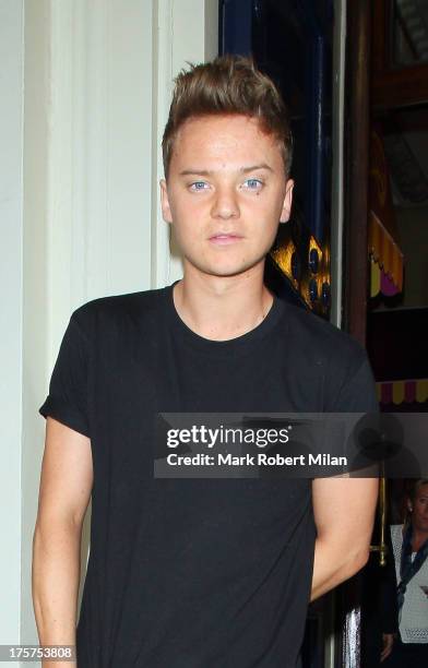 Conor Maynard attending Charlie and the Chocolate Factory the Musical at the Theatre Royal Drury Lane on August 7, 2013 in London, England.