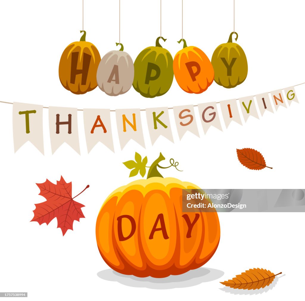 Thanksgiving Day card with Pumpkins.