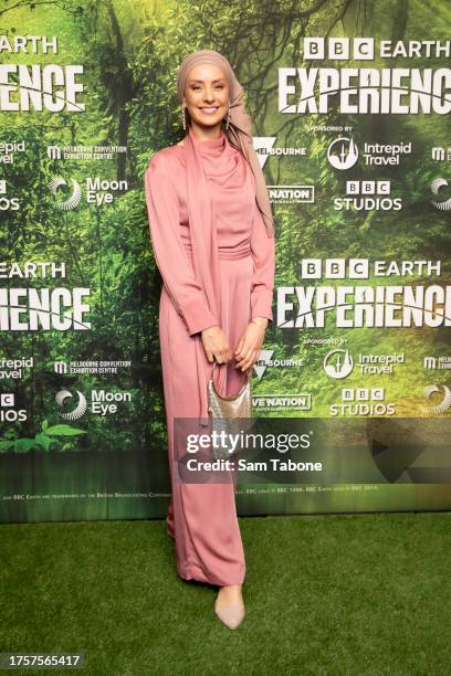 Susan Carland attends the BBC Earth Experience Premiere at The Melbourne Convention and Exhibition Centre on October 26, 2023 in Melbourne, Australia.