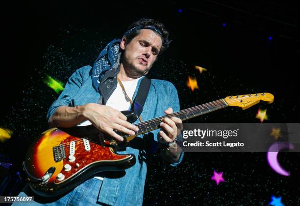 John Mayer performs at the DTE Energy Music Theater on August 7, 2013 in Clarkston, Michigan.