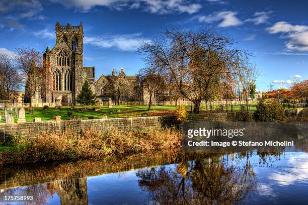 paisley abbey and white cart water - paisley stock pictures, royalty-free photos & images