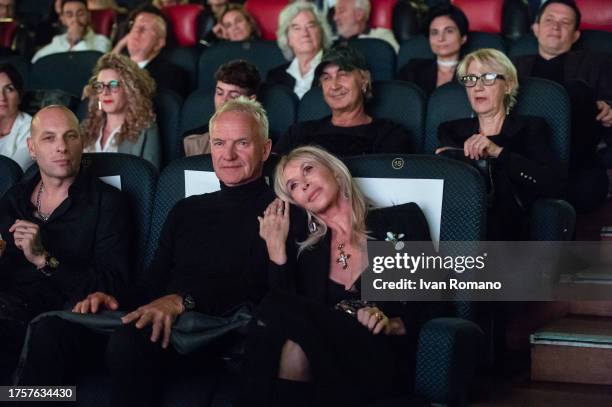 Sting and Trudie Styler during showing of the movie "Posso Entrare? An Ode To Naples" on October 25, 2023 in Naples, Italy.