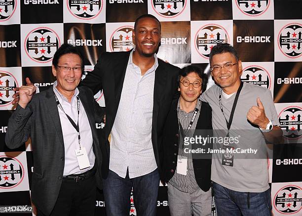 Yuichi Masuda, Paul Pierce, Kikuo Ibe and Shigenori Itoh attend G-Shock Shock The World 2013 at Basketball City on August 7, 2013 in New York City.