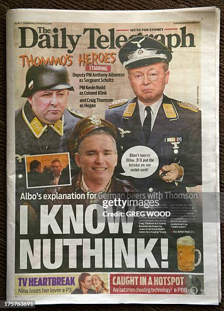 In this photo showing the front page of Rupert Murdoch's key tabloid, the Sydney Daily Telegraph, on August 8 Australian Prime Minister Kevin Rudd is...