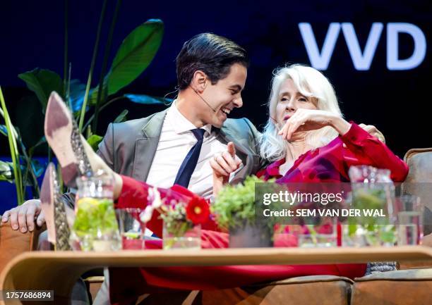 S Rob Jetten and BBB's Mona Keijzer attend a debate at the EW Climate Summit Leusden on November 1, 2023. The meeting is organised by weekly magazine...