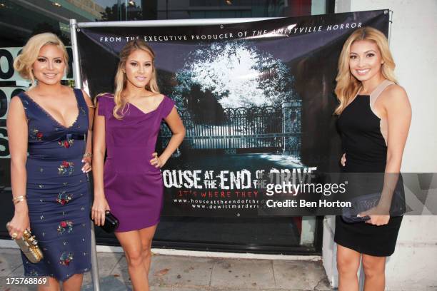 Catherine Marin, Lauren Marin and Jackie Marin attends the special screening of "The House At The End Of The Drive" at Laemmle's Music Hall 3 Theater...