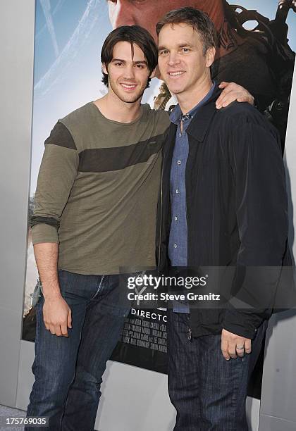 Steven McQueen and Luc Robitaille arrives at the "Elysium" - Los Angeles Premiere at Regency Village Theatre on August 7, 2013 in Westwood,...