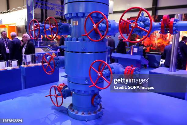 View of sample gas pipeline at the 12th St. Petersburg International Gas Forum in St. Petersburg.