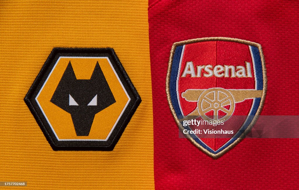 The Wolverhampton Wanderers and Arsenal Badges