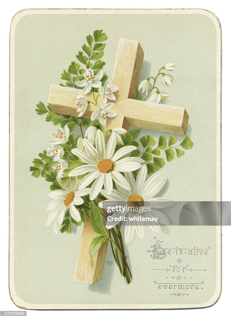 Victorian Easter card, 1885