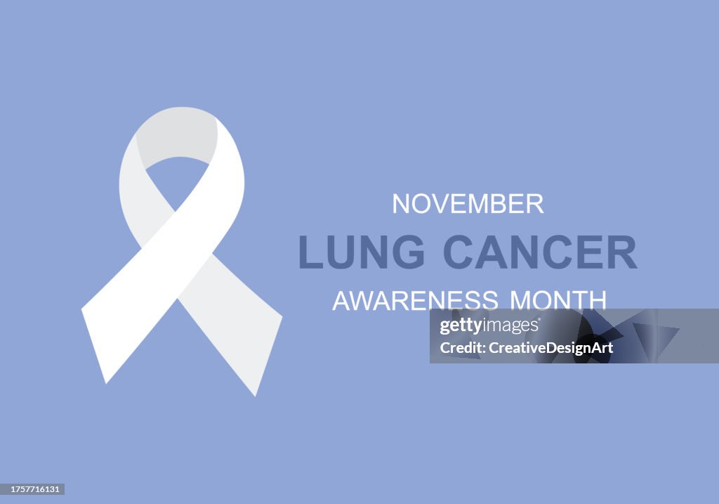 November Ribbon November Lung Cancer Awareness Month Text And White Awareness Ribbon On ...