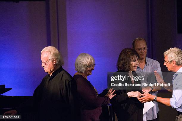 Juliette Greco , her husband pianist Gerard Jouannest , her daughter Laurence , the Doctor of Festival and Artistic Director of the Festival Michel...