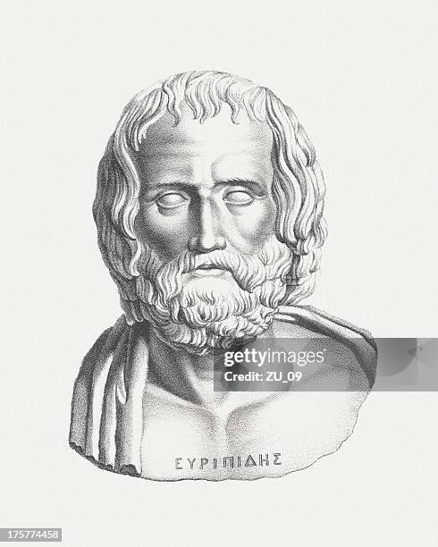 Euripides Lithograph Bublished C 1830 High-Res Vector Graphic