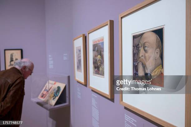 The artwork 'The Little Peace Pipe' pictured at the exhibition press preview of "Lyonel Feininger. Retrospektive" at Schirn Kunsthalle on October 26,...