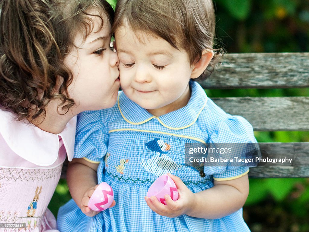 Sister kiss...