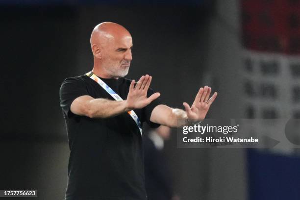 Kevin Muscat, coach of Yokohama F.Marinos looks on during the AFC Champions League Group G match between Yokohama F.Marinos and Kaya FC-Iloillo at...