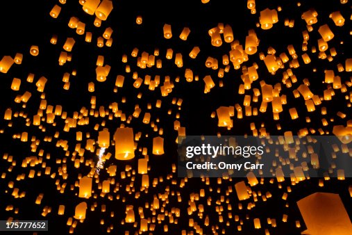 Fire lanterns in the sky Fire lanterns in the sky