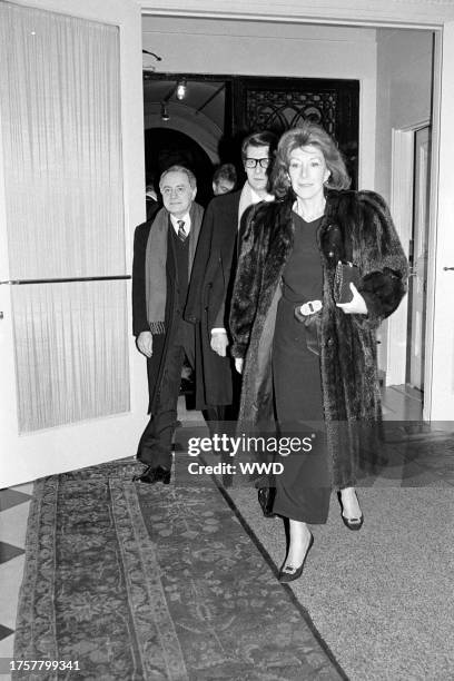 Charlotte Aillaud, designer Yves Saint Laurent, and Pierre Berge