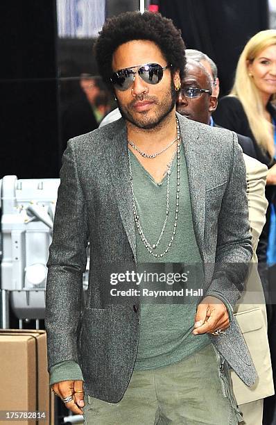 Singer Lenny Kravitz is outside Good Morning America on August 8, 2013 in New York City.