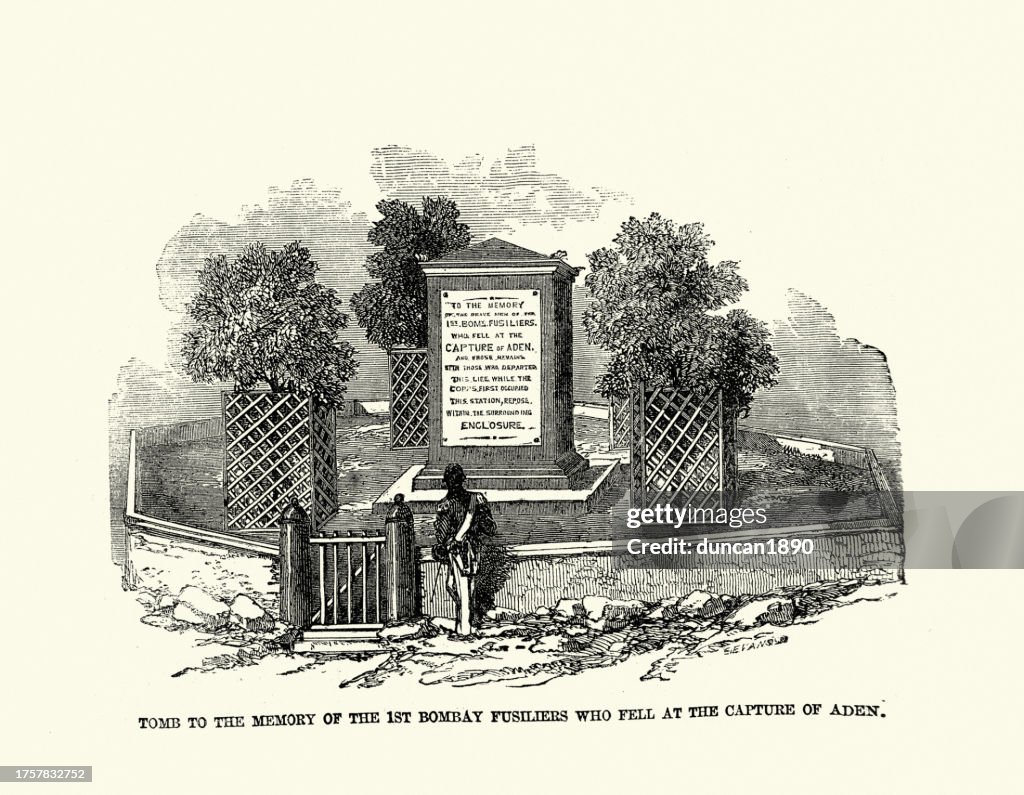 War memorial of the 1st Bombay Fusiliers who fell at the capture of Aden, Victorian, 1850s 19th Century