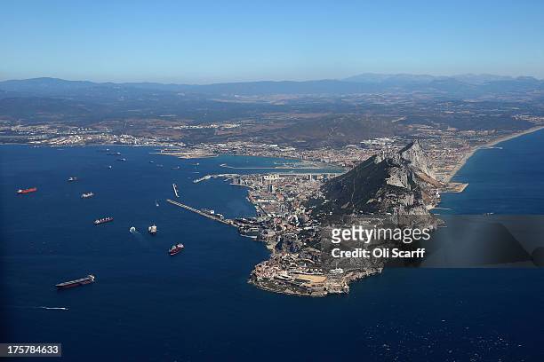 The peninsular of Gibraltar on August 8, 2013 in Gibraltar. David Cameron has spoken with his Spanish counterpart, Mariano Rajoy, and Mr Rajoy has...