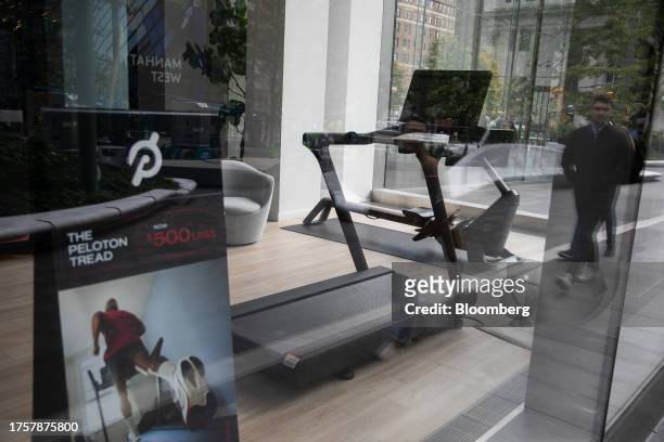 Peloton Tread inside a showroom in New York, US, on Wednesday, Nov. 1, 2023. Peloton Interactive Inc. Is scheduled to release earnings figures on...