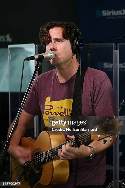 Musician Jim Adkins of the band Jimmy Eat World visits SiriusXM Studios on August 8, 2013 in New York City.