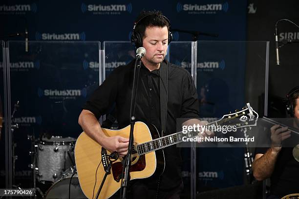 Musician Rick Burch of the band Jimmy Eat World visits SiriusXM Studios on August 8, 2013 in New York City.