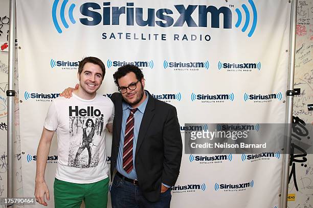 Actor and comedian Josh Gad and host Mark Seman visit SiriusXM Studios on August 8, 2013 in New York City.