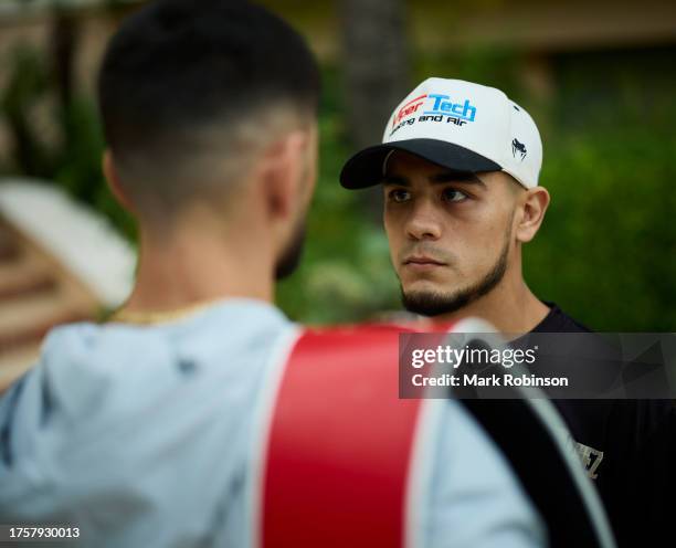 Joe Cordina and Edward Vazquez face off photo in Monte Carlo ahead of their IBF Super-Featherweight World Title this weekend on November 1, 2023 in...