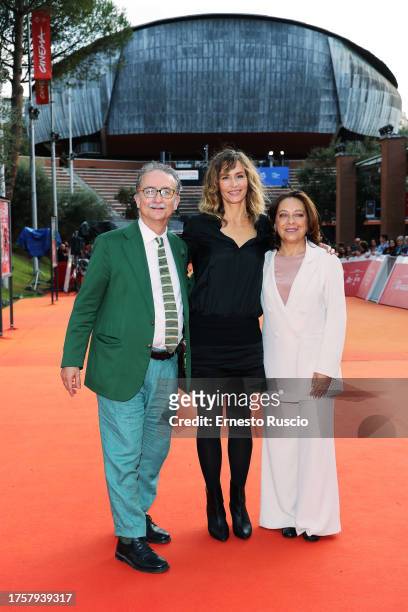 Gian Luca Farinelli, Cécile De France and Paola Malanga attend a red carpet for the movie "Second Tour" during the 18th Rome Film Festival at...