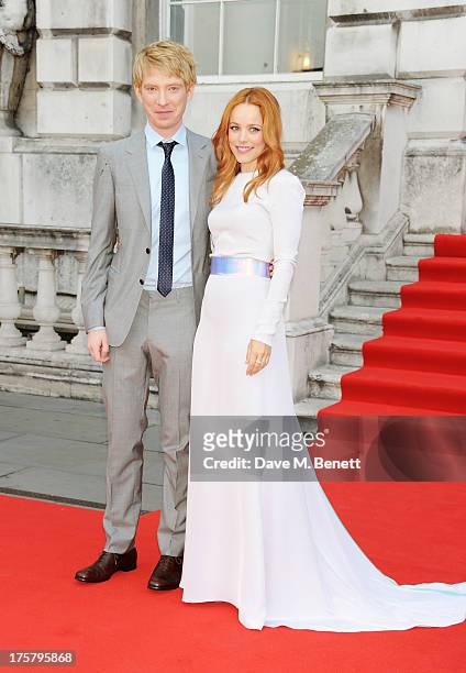Domhnall Gleeson and Rachel McAdams attend the World Premiere of 'About Time' at Somerset House on August 8, 2013 in London, England.