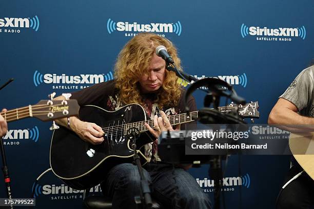 Dave Mustaine of Megadeth performs at SiriusXM Studios on August 8, 2013 in New York City.