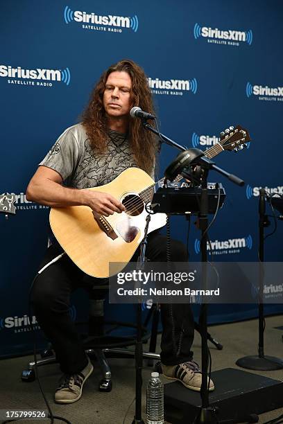 Chris Broderick of Megadeth performs at SiriusXM Studios on August 8, 2013 in New York City.