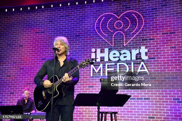 Jon Bon Jovi performs during a welcome dinner hosted by iHeartmedia at ANA Masters of Marketing at Rosen Shingle Creek on October 24, 2023 in...
