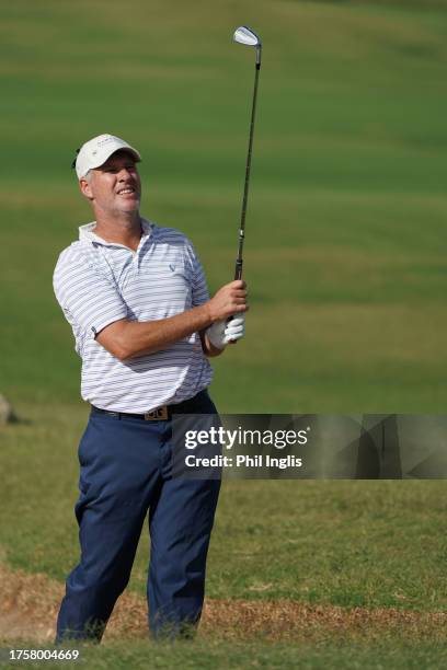 Andrew Raitt of England in action during Day One of the Sergio Melpignano Senior Italian Open at San Domenico Golf on October 26, 2023 in Savelletri,...