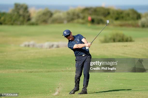 Magnus P Atlevi of Sweden in action during Day One of the Sergio Melpignano Senior Italian Open at San Domenico Golf on October 26, 2023 in...