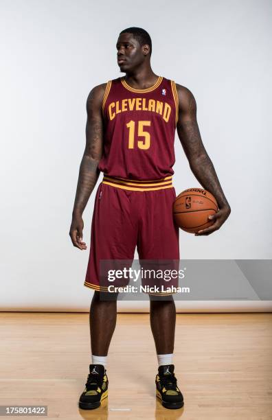 Anthony Bennett of the Cleveland Cavaliers poses for a portrait during the 2013 NBA rookie photo shoot at the MSG Training Center on August 6, 2013...