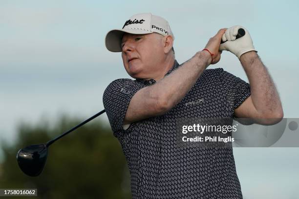 Gustavo Acosta of Argentina in action during Day One of the Sergio Melpignano Senior Italian Open at San Domenico Golf on October 26, 2023 in...