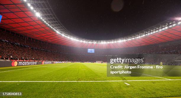 Overview of the Olympiastadion in Berlin during the UEFA Champions League match between 1. FC Union Berlin and SSC Napoli at Olympiastadion on...