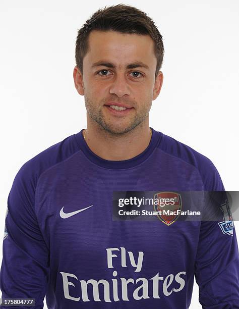 Lukasz Fabianski of Arsenal poses during the first team photocall at Emirates Stadium on August 08, 2013 in London, England.