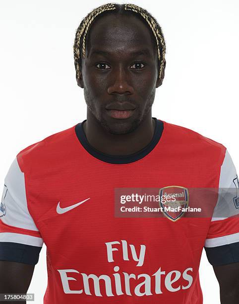 Bacary Sagna of Arsenal poses during the first team photocall at Emirates Stadium on August 08, 2013 in London, England.