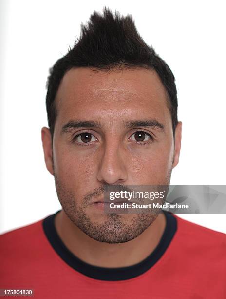 Santi Cazorla of Arsenal poses during the first team photocall at Emirates Stadium on August 08, 2013 in London, England.