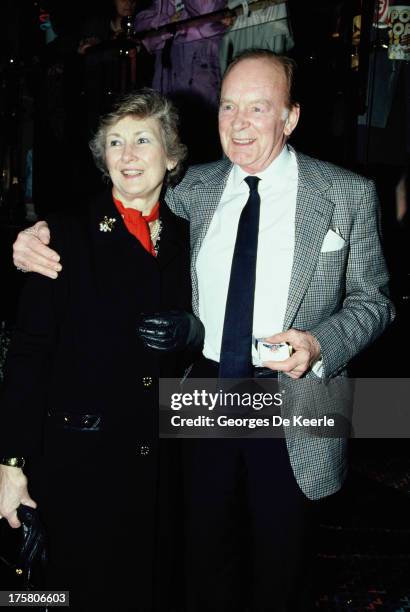 English actor Tony Britton and his wife Eva Castle Britton in 1990 ca. In London, England.
