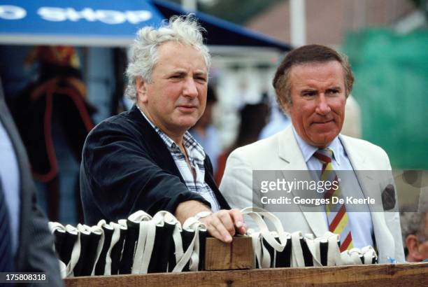English director Michael Winner and journalist Andrew Neil in 1990 ca. In London, England.
