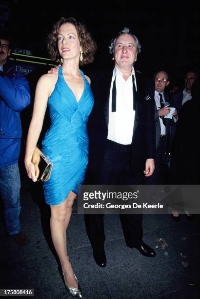 English actress Jenny Seagrove and her fiance film director Michael Winner in 1990 ca. In London, England.