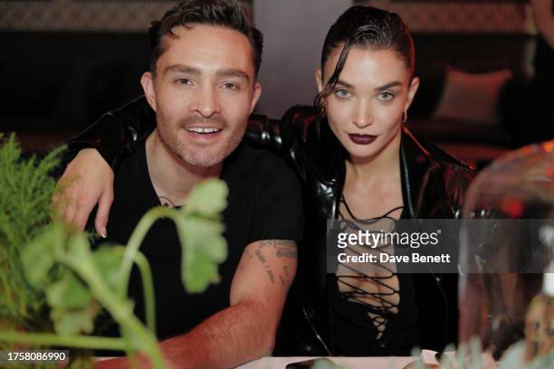 Ed Westwick and Amy Jackson attend the Youth To The People X World Vegan Day event on November 1, 2023 in London, England.